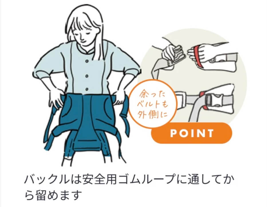 エルゴベビーの腰ベルトの巻き方