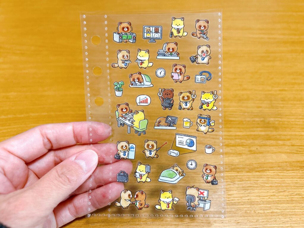 セリアのシール(社畜たぬき)